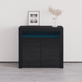thumbnail image 1 of Milano Sideboard 2D Matte Body Two High Gloss Doors 16 Colors LED, Black, 1 of 5