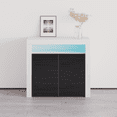 thumbnail image 1 of Milano Sideboard 2D Matte Body Two High Gloss Doors 16 Colors LED, White/Black, 1 of 5