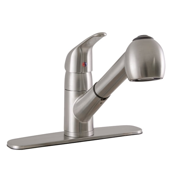 Milano Single Handle Pull-Down Kitchen Faucet in Satin Nickel