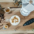 thumbnail image 1 of Milano Stovetop Espresso Maker 9 Cup White with Battery Milk Frother Bundle for Lattes, 1 of 8