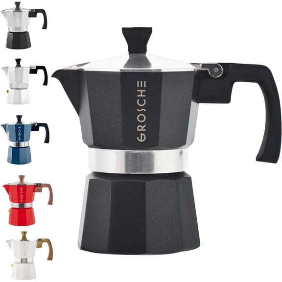 Milano Stovetop Espresso Maker Moka Pot 3 espresso Cup - 5 oz, Black Cuban Coffee Stove top coffee maker Italian greca brewer percolator