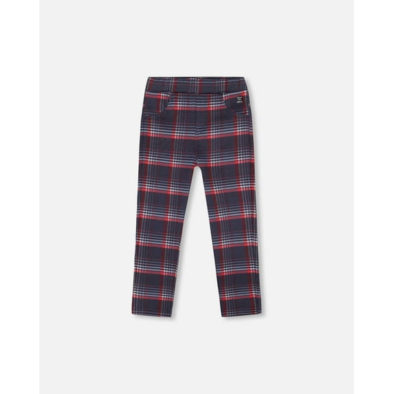 Milano Treggings Red And Navy Plaid