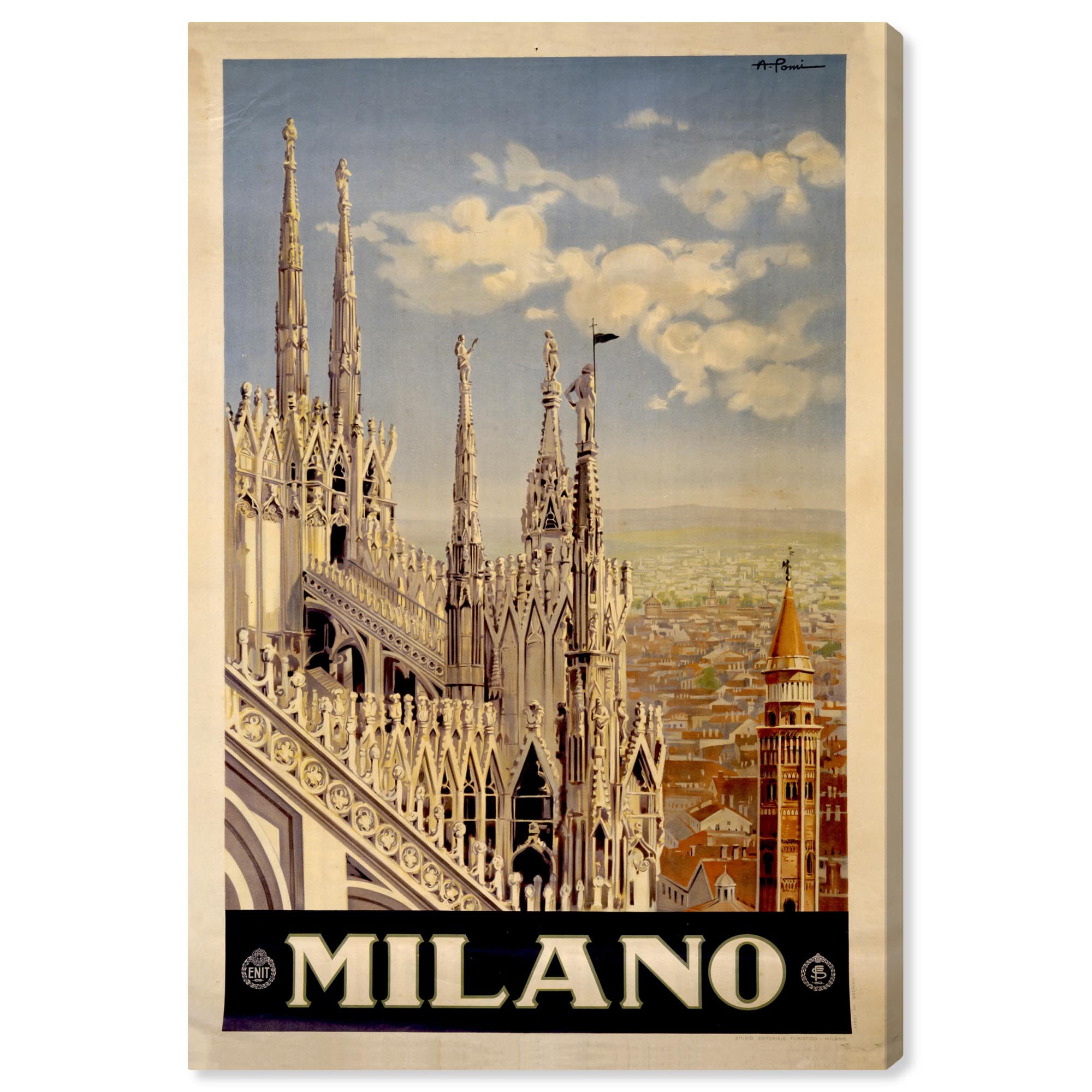 Milano Vintage Poster Canvas Art Prints, 10" x 15", Gallery Wrapped