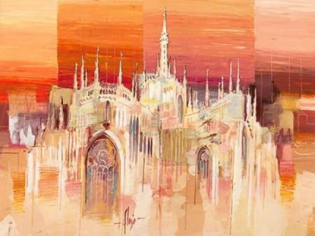 Milano al tramonto Canvas Art - Luigi Florio (22 x 28)