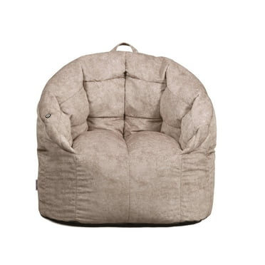 Big Joe Milano w/ Vibe Vibrating Massage Bean Bag Chair, Lunar Gray Hyde, Vegan Suede, 2.5 feet