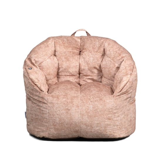 Big Joe Milano w/ Vibe Vibrating Massage Bean Bag Chair for Kids, Teens, Adults, Caribou Hyde, Vegan Suede, Lightweight Seat for Reading Nook and Gaming, 2.5 foot Refillable