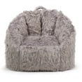 thumbnail image 1 of Big Joe Milano Bean Bag Chair, Gray Shag, Soft Faux Fur, 2.5 feet, 1 of 10
