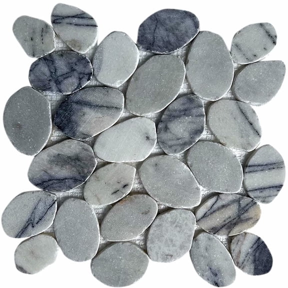 CNK Tile Milas Lilac XL Jumbo Sliced Pebble Stone Mosaic 12"x12" Decorative Stone