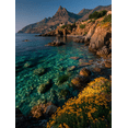 thumbnail image 1 of Milazzo Cape Spring Sunrise Canvas Wall Art, Mediterranean Seascape Print, Home Office Decor, 1 of 8
