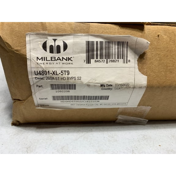 Milbank U4801-XL-5T9 Meter Socket 200A 5T 600V NEMA 3R