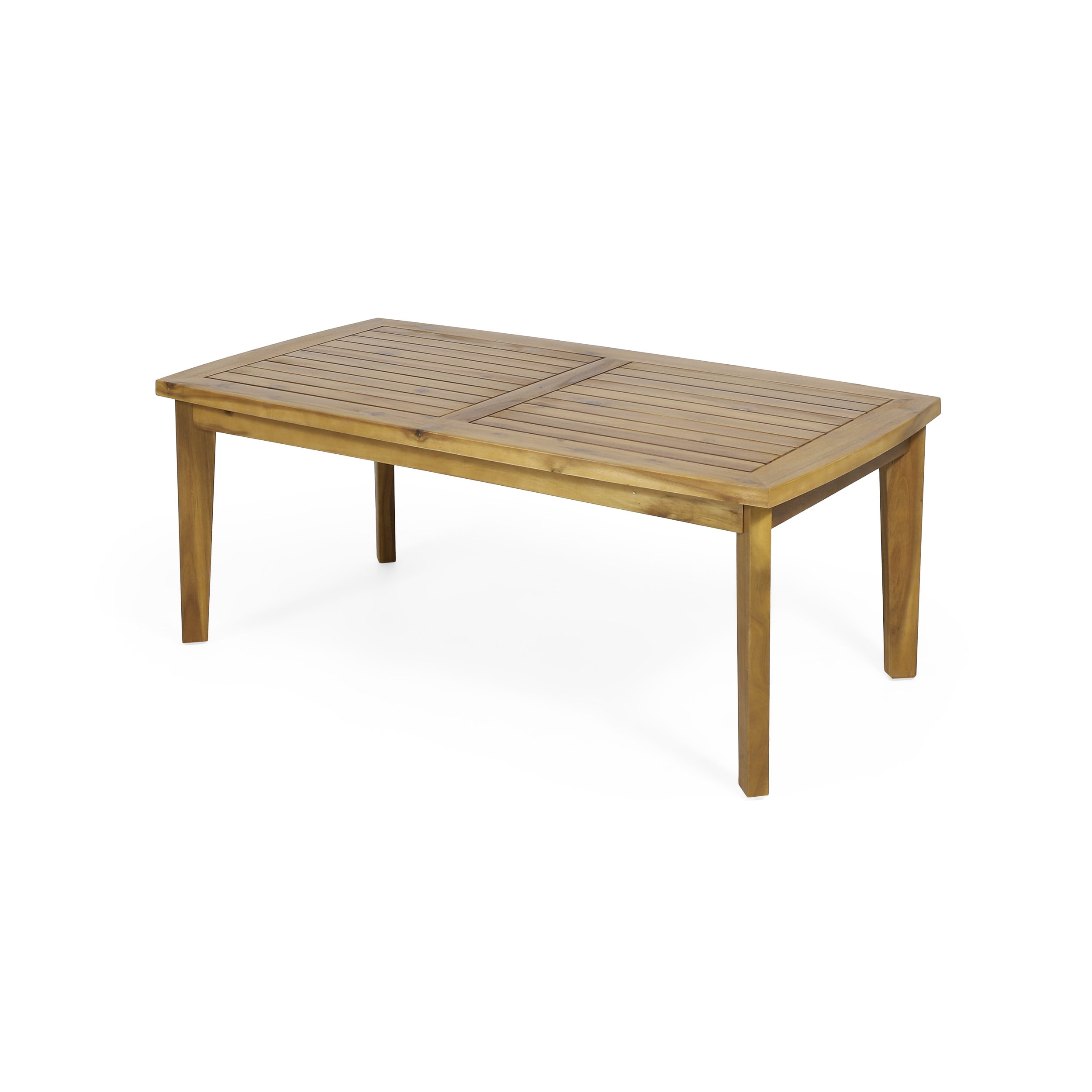 Teak Finish Rectangular Acacia Wood Outdoor Coffee Table