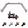 thumbnail image 1 of Milcah 13/16" Double Bay Window curtain rod Adjustable 20"-36", 38"-72" - Cocoa,(ABay-92-7D), 1 of 4