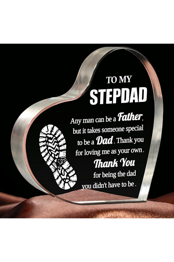 Milcier Step Dad Gifts, Step Dad Gifts from Daughter Son, 3.9x3.9 inch Acrylic Keepsake, Best Birthday Gifts for Stepfather, Father Day Gifts for Step Dad...