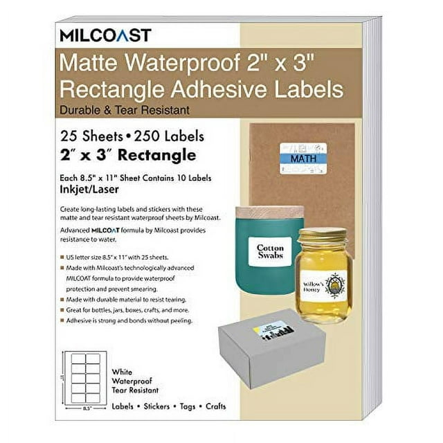 Milcoast Matte Waterproof Tear Resistant White Blank Adhesive 2