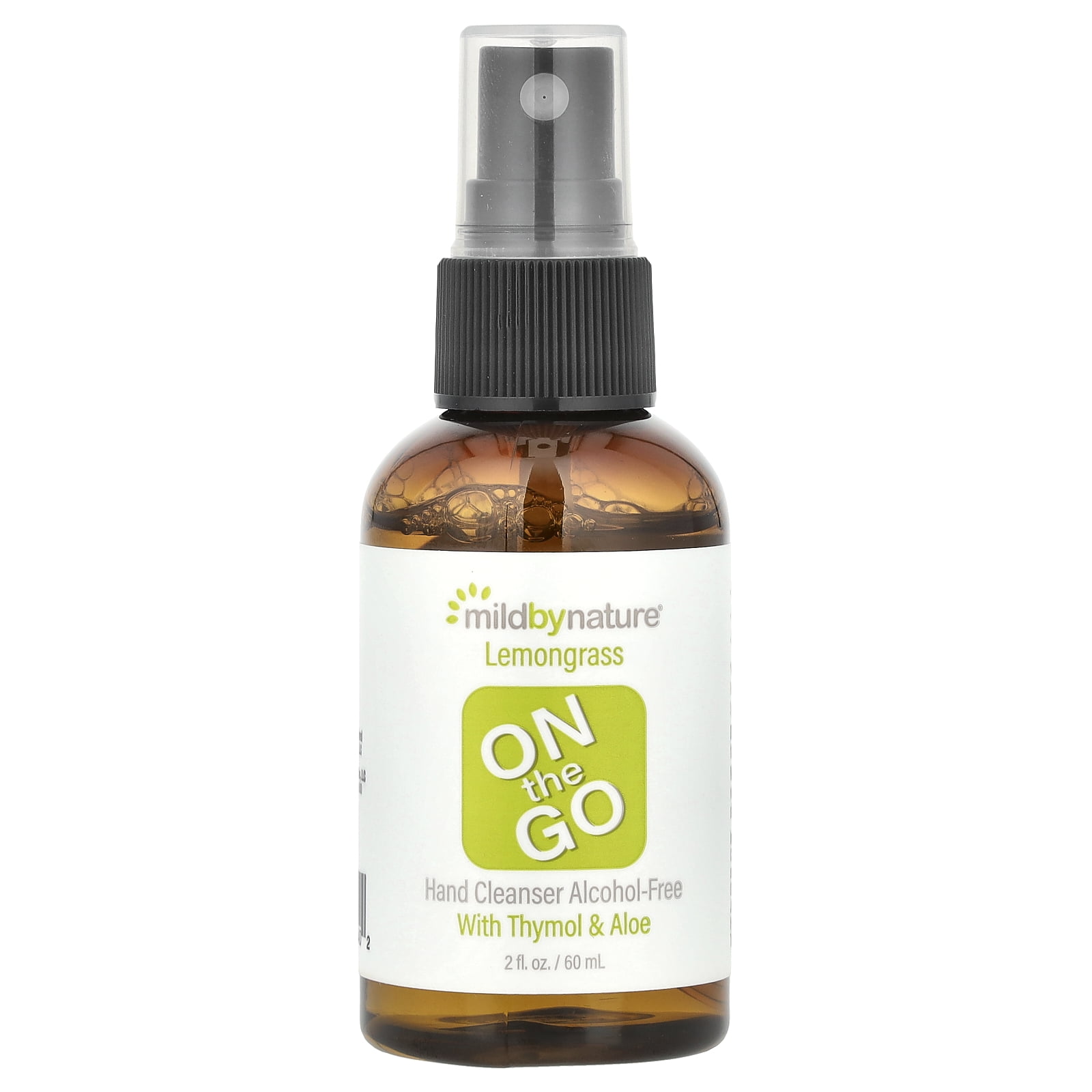 Mild By Nature On-The-Go Hand Cleanser, Alcohol-Free, Lemongrass, 2 fl oz (60 ml)