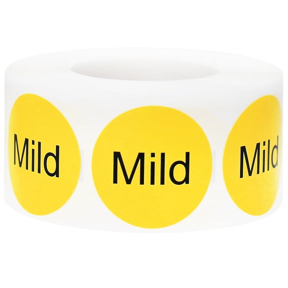 Mild Deli Grocery Store Food Yellow Labels | 1" Round - 500 Pack