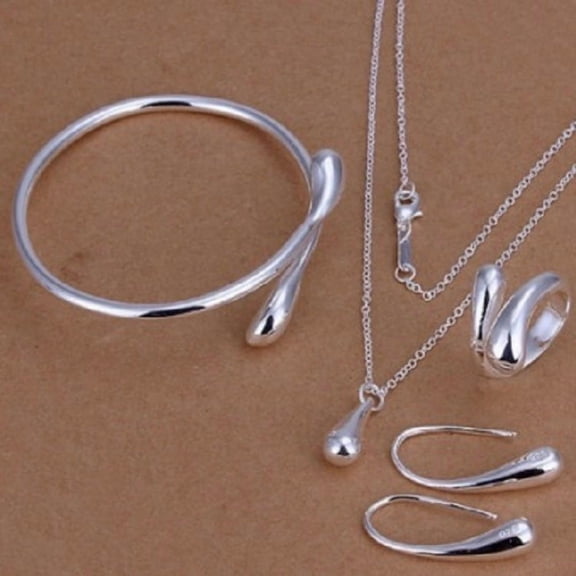 Mild Luxury Retro Silver Jewelry Suit