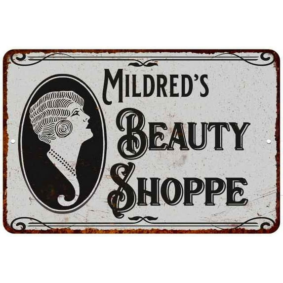 Mildred's Beauty Shoppe Chic Sign Vintage Decor 8x12 Metal Sign 208120021063