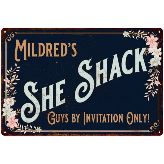 Mildred's SHE SHACK Gift Sign Metal Wall Decor 8x12 Mom 108120060063