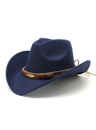  Breathffy 4 Pcs Cowboy Hat Felt Wide Brim Cowgirl Hats
