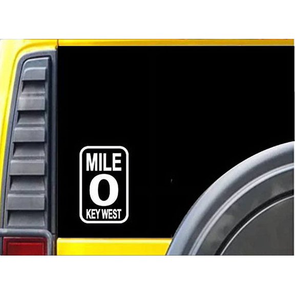 Mile 0 KEY WEST *J681* 6" STICKER DECAL OVAL TROPICAL VACATION BEACH SAND HONEYMOON Flip Flops