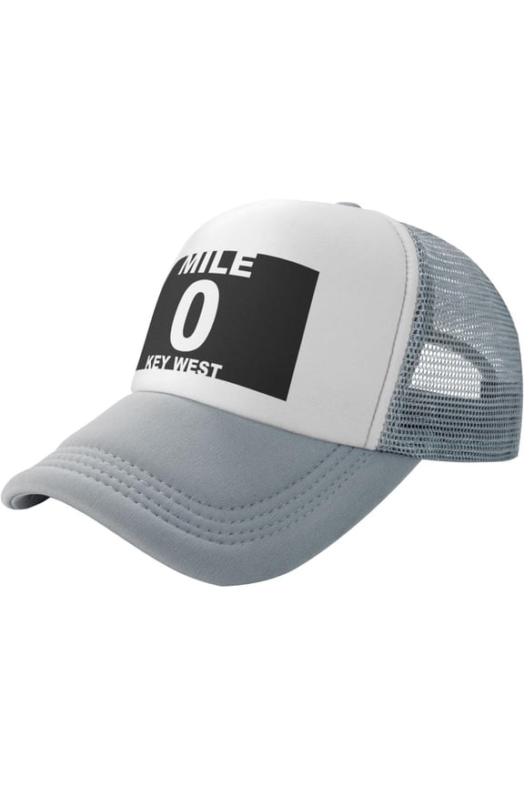 Mile 0 Key West Outdoor Baseball Hat Adjustable Mesh Hat Truck Driver Hat