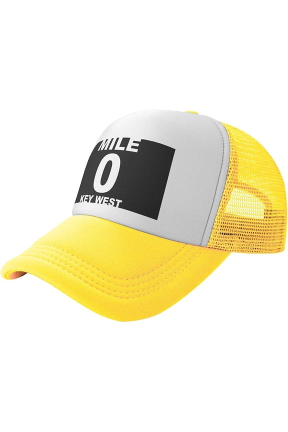 Mile 0 Key West Outdoor Baseball Hat Adjustable Mesh Hat Truck Driver Hat