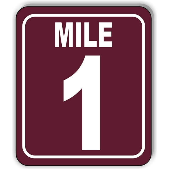 Mile 1 Distance Marker Brown Running Race 5k Marathon Aluminum Composite Sign