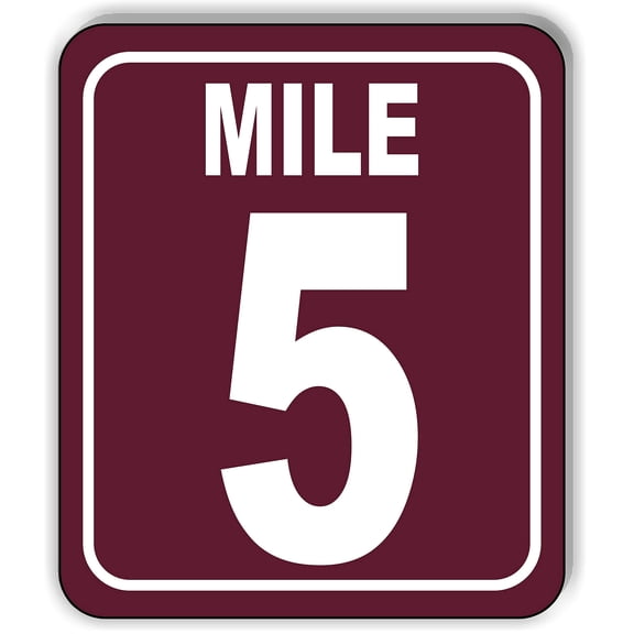 Mile 5 Distance Marker Brown Running Race 5k Marathon Aluminum Composite Sign