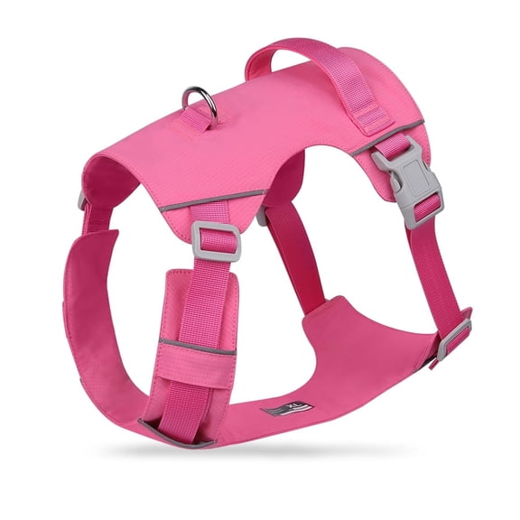Mile High Life No Pull Dog Harness with Reflective Stripe, Adjustable Easy Get on Lightweight Harness for Small Medium Large Dogs Walking Running Training (Hot Pink, S Chest 14"-20")