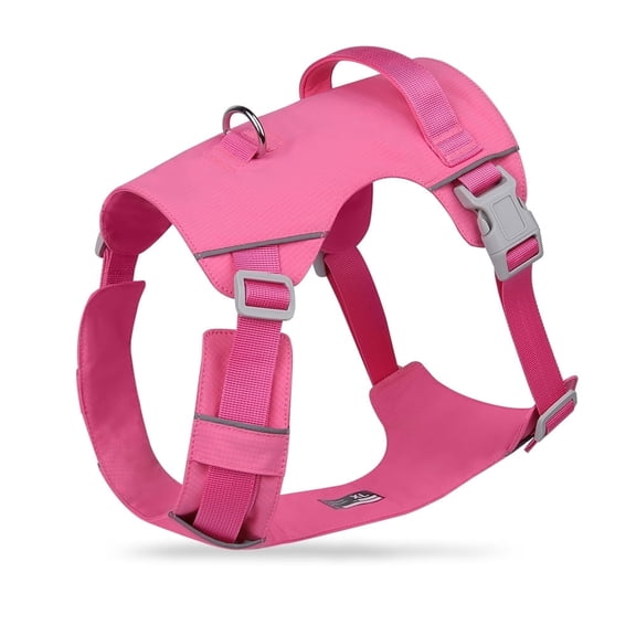 Mile High Life No Pull Dog Harness with Reflective Stripe, Adjustable Easy Get on Lightweight Harness for Small Medium Large Dogs Walking Running Training (Hot Pink, XL Chest 26"-37")