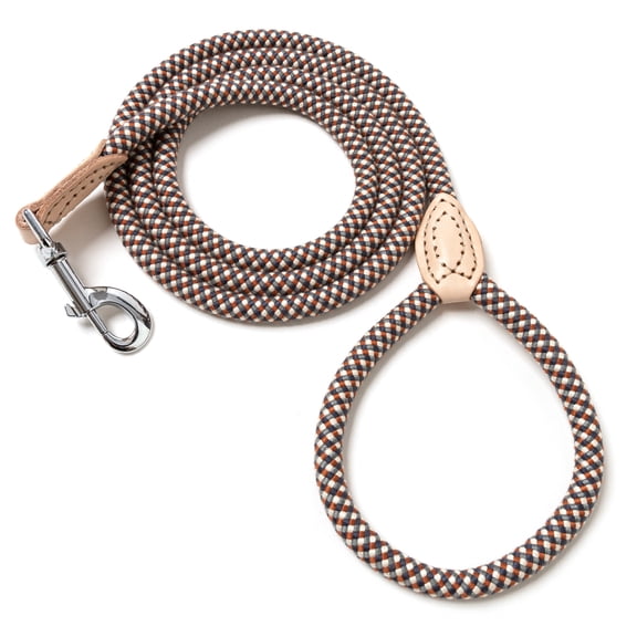 Mile High Life Rope Leash with Genuine Leather Connection,1/2" Thick,6 FT/5 FT/4 FT, Heavy Duty Leash for Small Medium & Large Dogs - Wedding, Walking & Training Leash for Small Medium Large Dogs