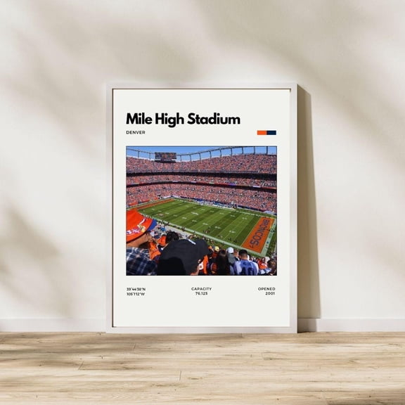 Mile High Stadium Denver Broncos Nfl Print, Unframed Poster