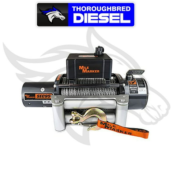 Mile Marker 76-50246BW SEC9.5(ES) Truck/Jeep/SUV Element Sealed Electric Winch - 9,500 lb. Capacity, 1 Pack, Steel Cable