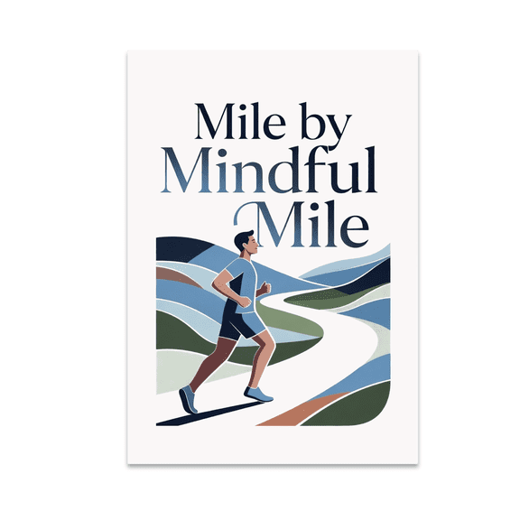 Mile by Mindful Mile Runner Art - Mindful Running Enthusiast - 13x19 Poster Print