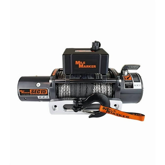 Milemarker 7653260W 15K lbs Waterproof Electric Winch with Synthetic Rope