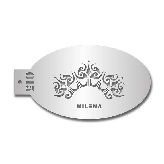 Milena Stencils - Crown 015 - Professional Face & Body Painting Stencils for Kids Party, Halloween, Reusable Tattoo Stencil, Face Painting Template
