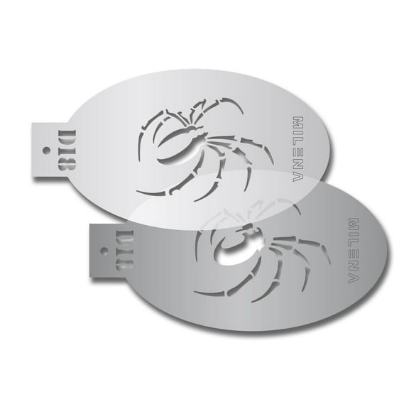 Milena Stencils - Double Stencil Spider D18 - Professional Face & Body Painting Stencils for Kids Party, Halloween, Reusable Tattoo Stencil, Face Painting Template