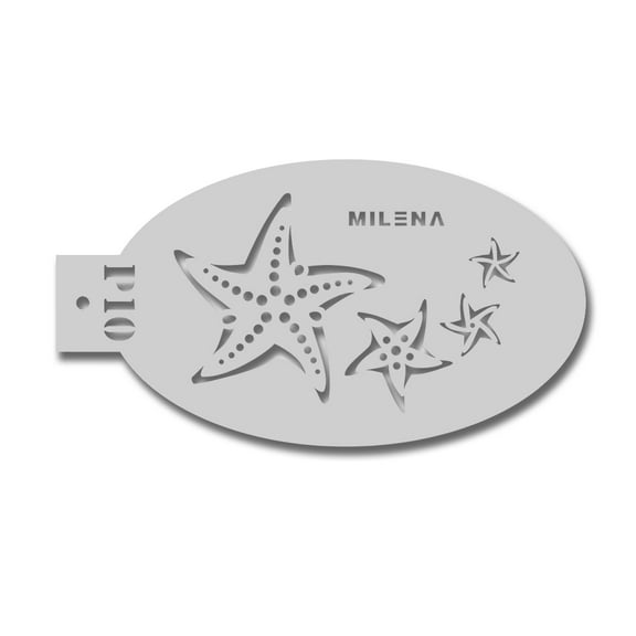Milena Stencils - Starfish P10 - Professional Face & Body Painting Stencils for Kids Party, Halloween, Reusable Tattoo Stencil, Face Painting Template