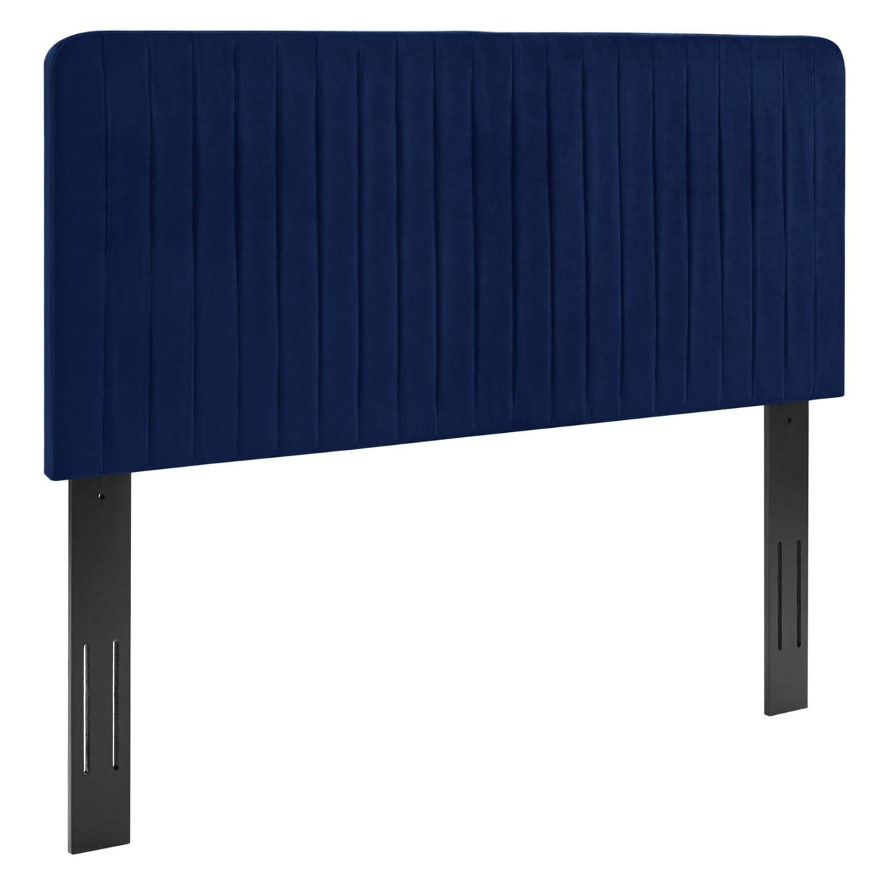Milenna Channel Tufted Performance Velvet Full Queen Headboard Navy