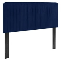 Milenna Channel Tufted Performance Velvet Full Queen Headboard Navy