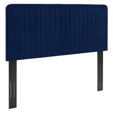 Milenna Channel Tufted Performance Velvet Full Queen Headboard Navy