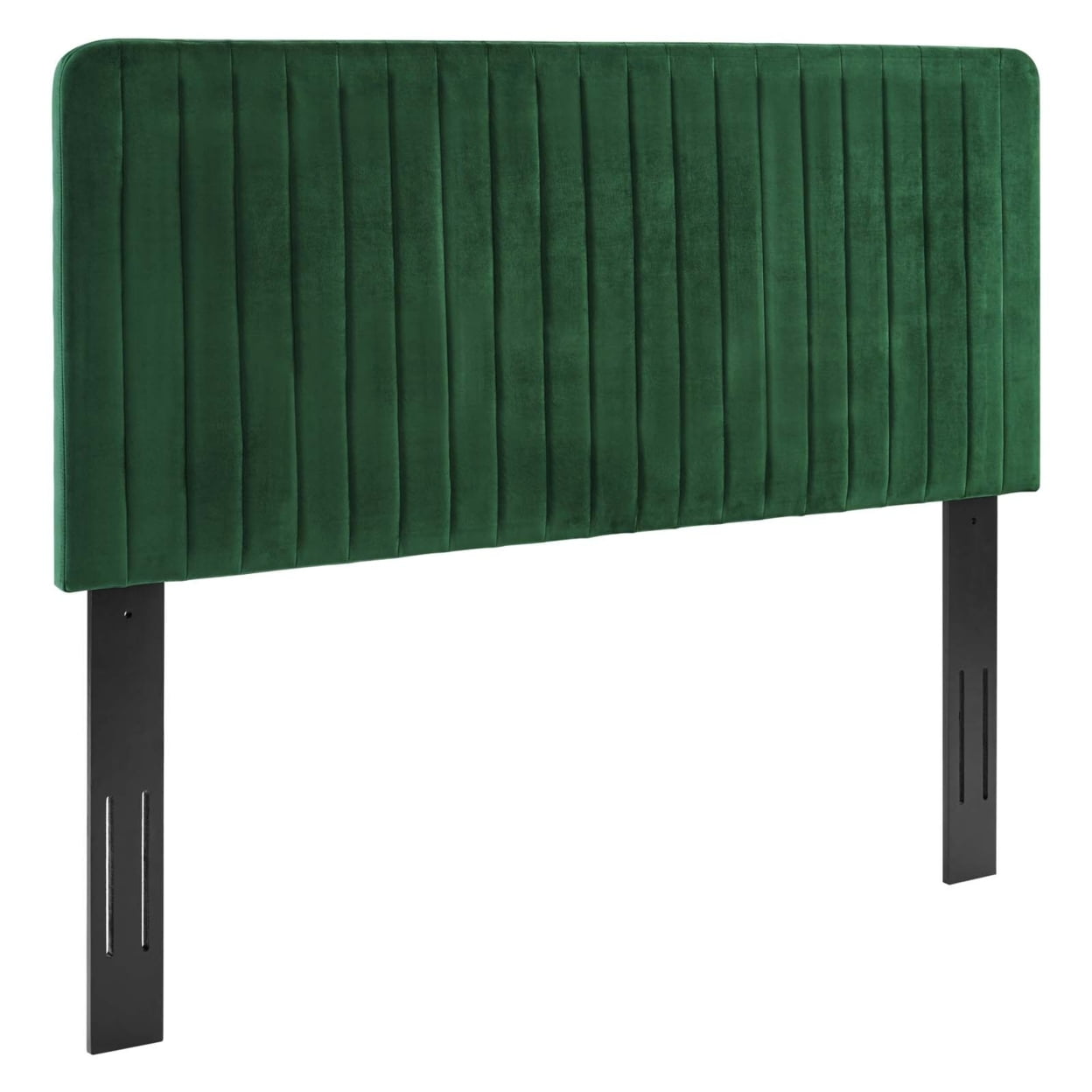 Emerald Velvet Twin Channel Tufted Upholstered Headboard