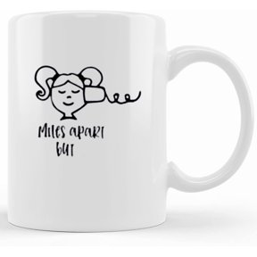 Miles Apart But Close At Heart, Best Friend Gift, Best Friend Going Away Gift, Friend Moving Gift, Long Distance Gift, Friendship Mug, Novelty Coffee Mugs 11oz, 15oz Mug