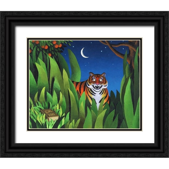 Miles, Chris 14x12 Black Ornate Wood Framed with Double Matting Museum Art Print Titled - Tiger Tyger