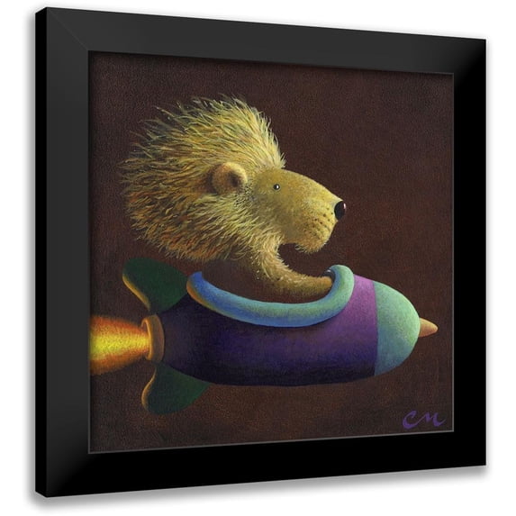 Miles, Chris 15x15 Black Modern Framed Museum Art Print Titled - Rocket Lion