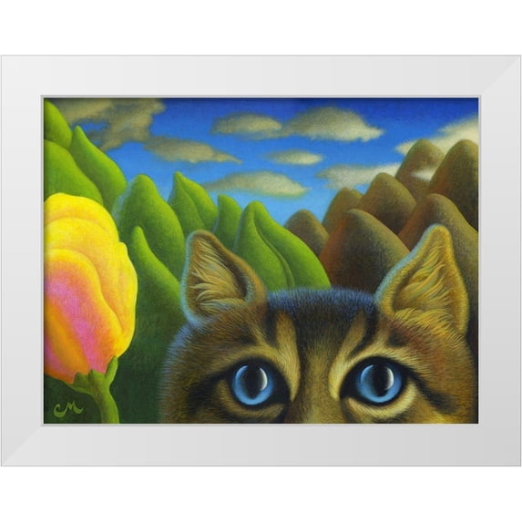 Miles, Chris 18x15 White Modern Wood Framed Museum Art Print Titled - Watching