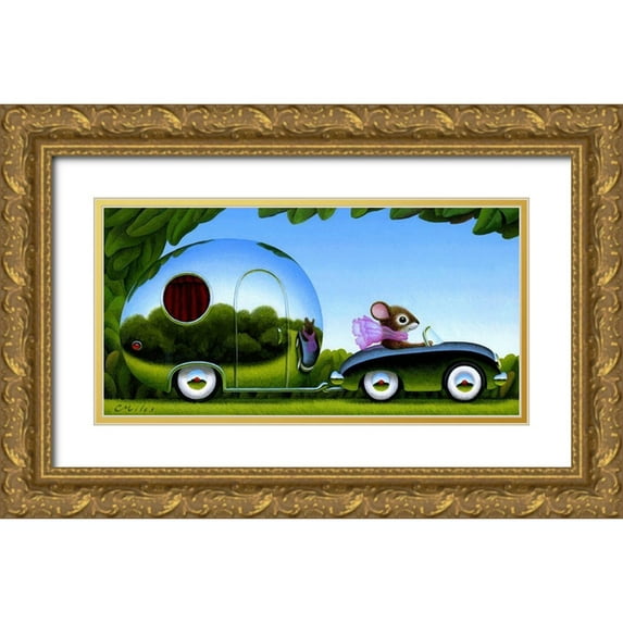 Miles, Chris 24x14 Gold Ornate Wood Framed with Double Matting Museum Art Print Titled - Touring