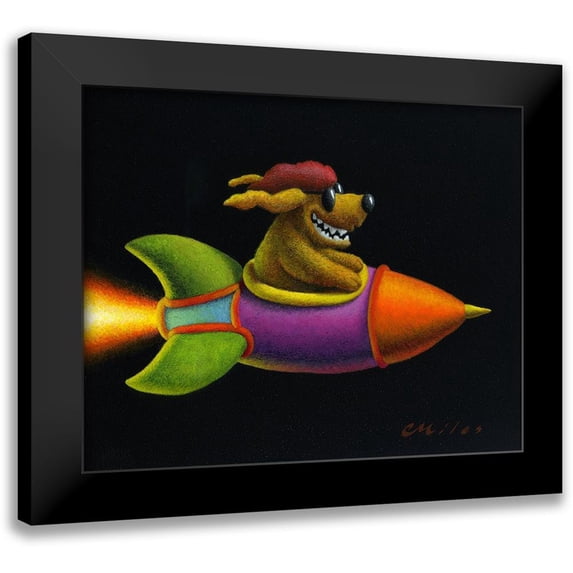 Miles, Chris 24x20 Black Modern Framed Museum Art Print Titled - Rocket Dog