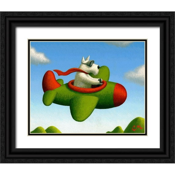 Miles, Chris 24x20 Black Ornate Wood Framed with Double Matting Museum Art Print Titled - Frequent Flier No. 1